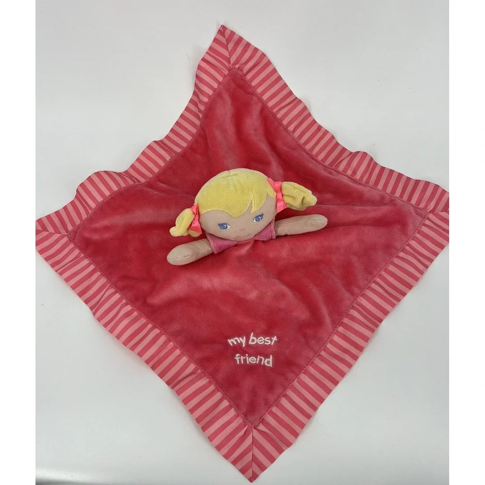 Garanimals My Best Friend Lovey Pink Security Blanket Plush Blonde Pigtails Girl